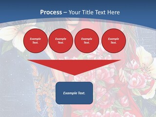 A Woman In A Red Dress With Flowers On Her Back PowerPoint Template
