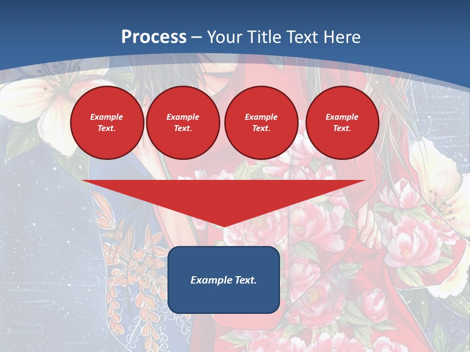 A Woman In A Red Dress With Flowers On Her Back PowerPoint Template