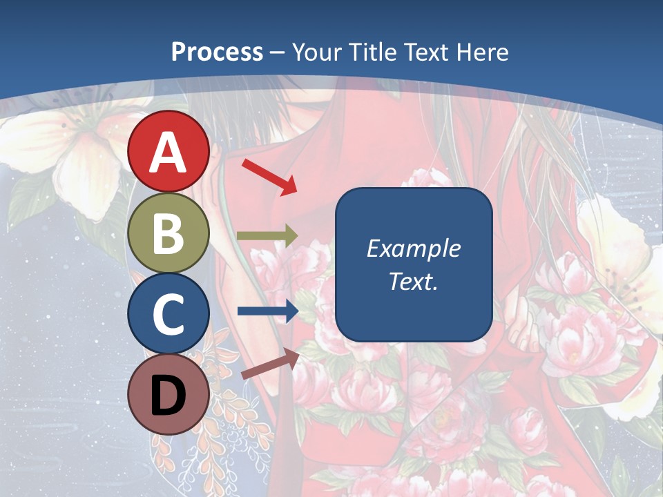 A Woman In A Red Dress With Flowers On Her Back PowerPoint Template