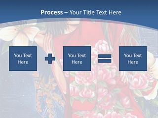 A Woman In A Red Dress With Flowers On Her Back PowerPoint Template