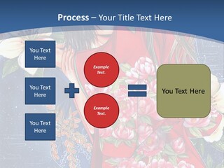 A Woman In A Red Dress With Flowers On Her Back PowerPoint Template