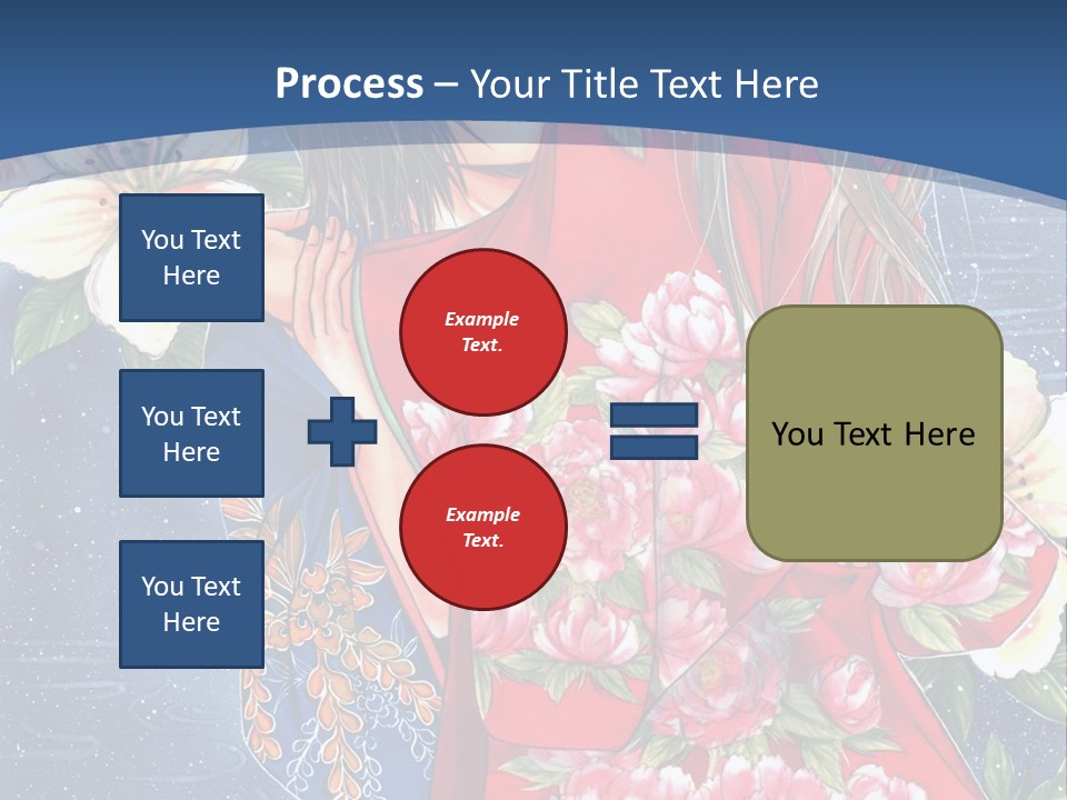 A Woman In A Red Dress With Flowers On Her Back PowerPoint Template