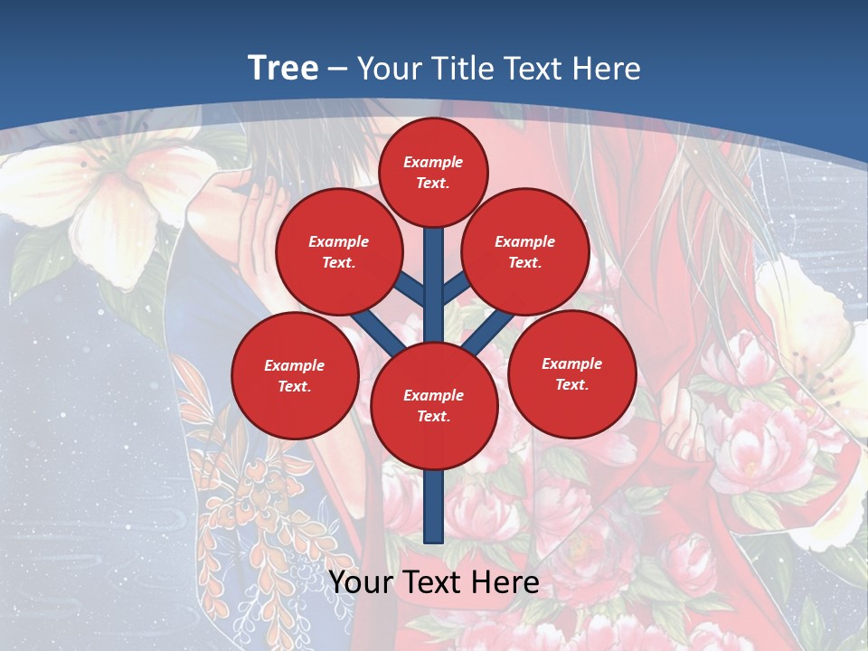 A Woman In A Red Dress With Flowers On Her Back PowerPoint Template