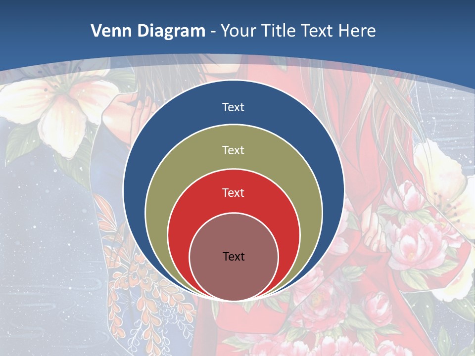 A Woman In A Red Dress With Flowers On Her Back PowerPoint Template
