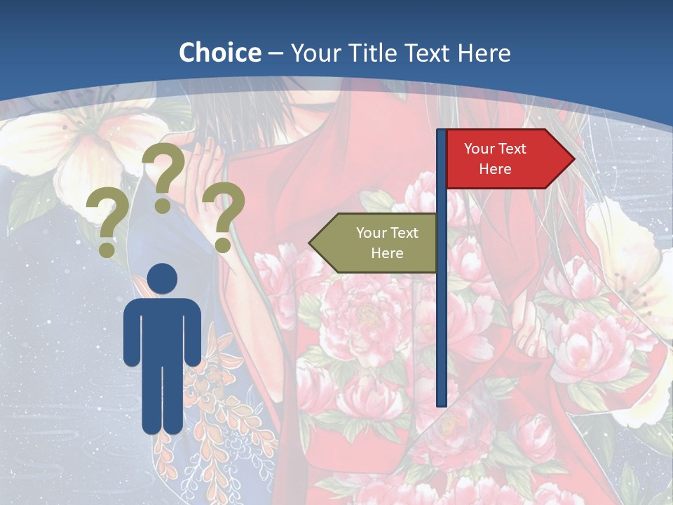 A Woman In A Red Dress With Flowers On Her Back PowerPoint Template