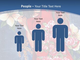 A Woman In A Red Dress With Flowers On Her Back PowerPoint Template