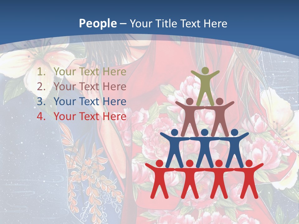 A Woman In A Red Dress With Flowers On Her Back PowerPoint Template