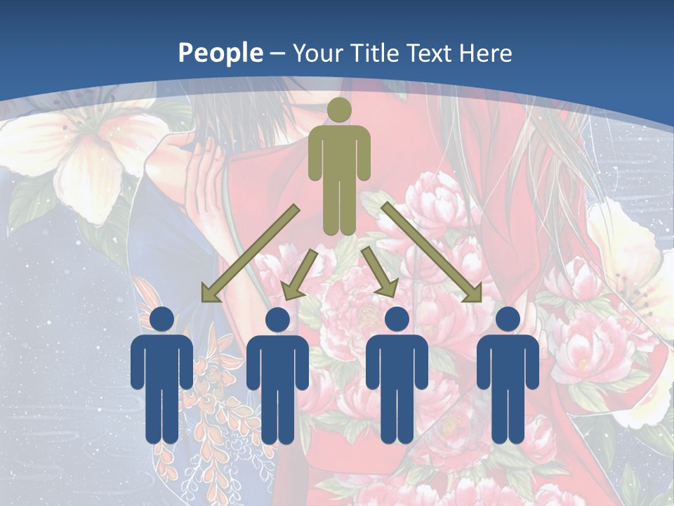 A Woman In A Red Dress With Flowers On Her Back PowerPoint Template