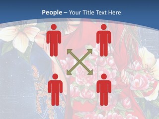 A Woman In A Red Dress With Flowers On Her Back PowerPoint Template