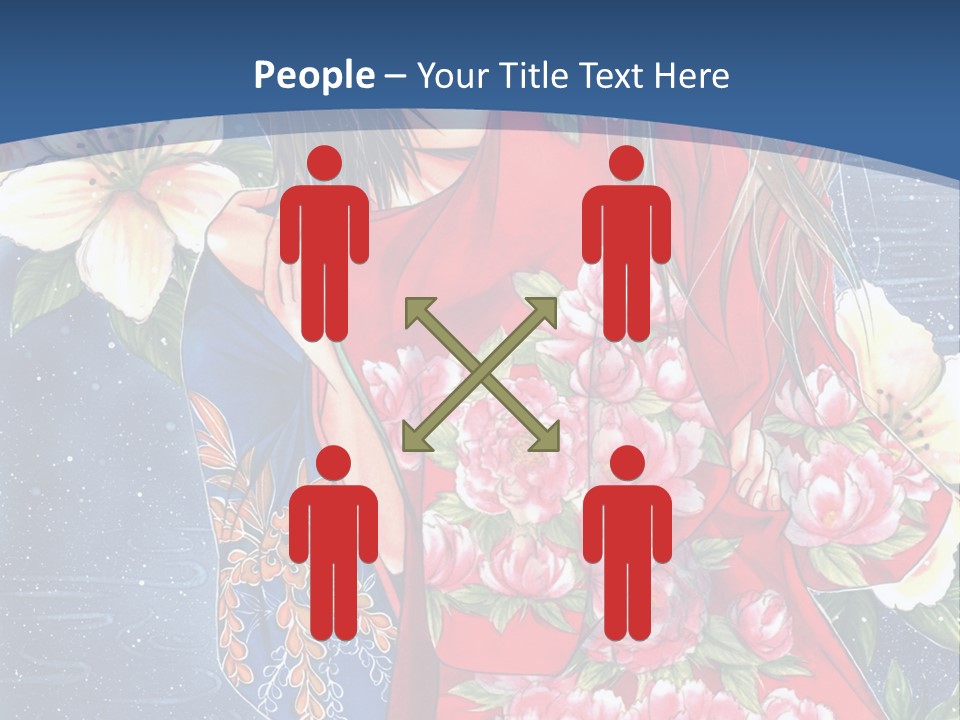 A Woman In A Red Dress With Flowers On Her Back PowerPoint Template