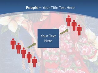 A Woman In A Red Dress With Flowers On Her Back PowerPoint Template