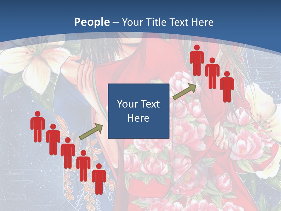 A Woman In A Red Dress With Flowers On Her Back PowerPoint Template