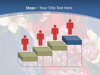 A Woman In A Red Dress With Flowers On Her Back PowerPoint Template