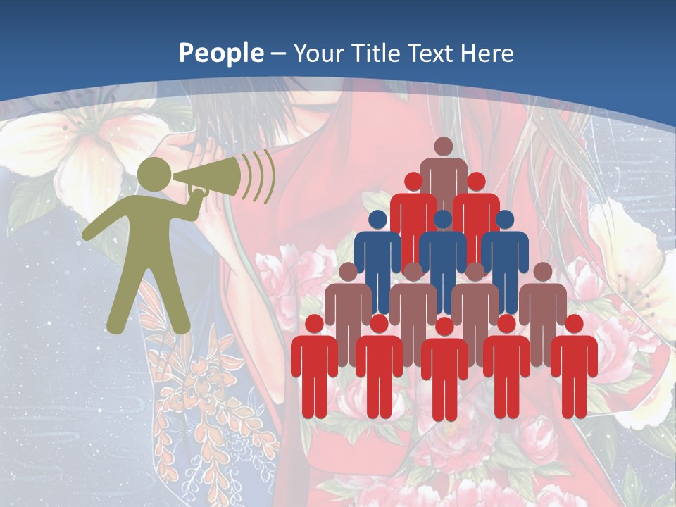 A Woman In A Red Dress With Flowers On Her Back PowerPoint Template