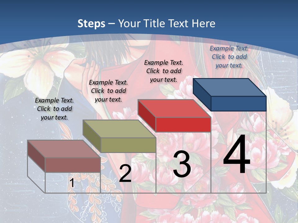 A Woman In A Red Dress With Flowers On Her Back PowerPoint Template