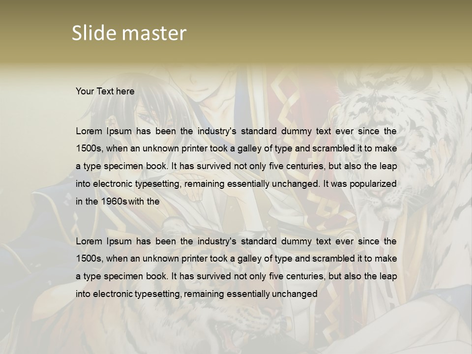 A Picture Of Two Tigers And A Man PowerPoint Template