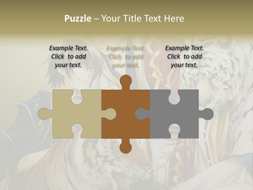 A Picture Of Two Tigers And A Man PowerPoint Template