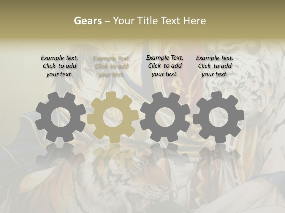 A Picture Of Two Tigers And A Man PowerPoint Template