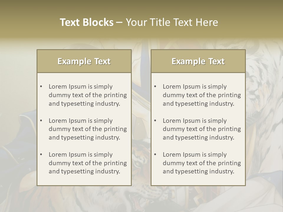 A Picture Of Two Tigers And A Man PowerPoint Template