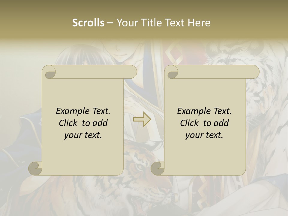 A Picture Of Two Tigers And A Man PowerPoint Template