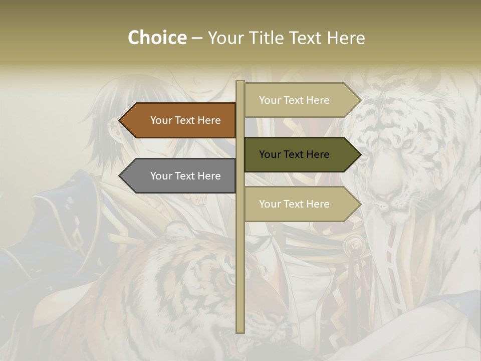 A Picture Of Two Tigers And A Man PowerPoint Template