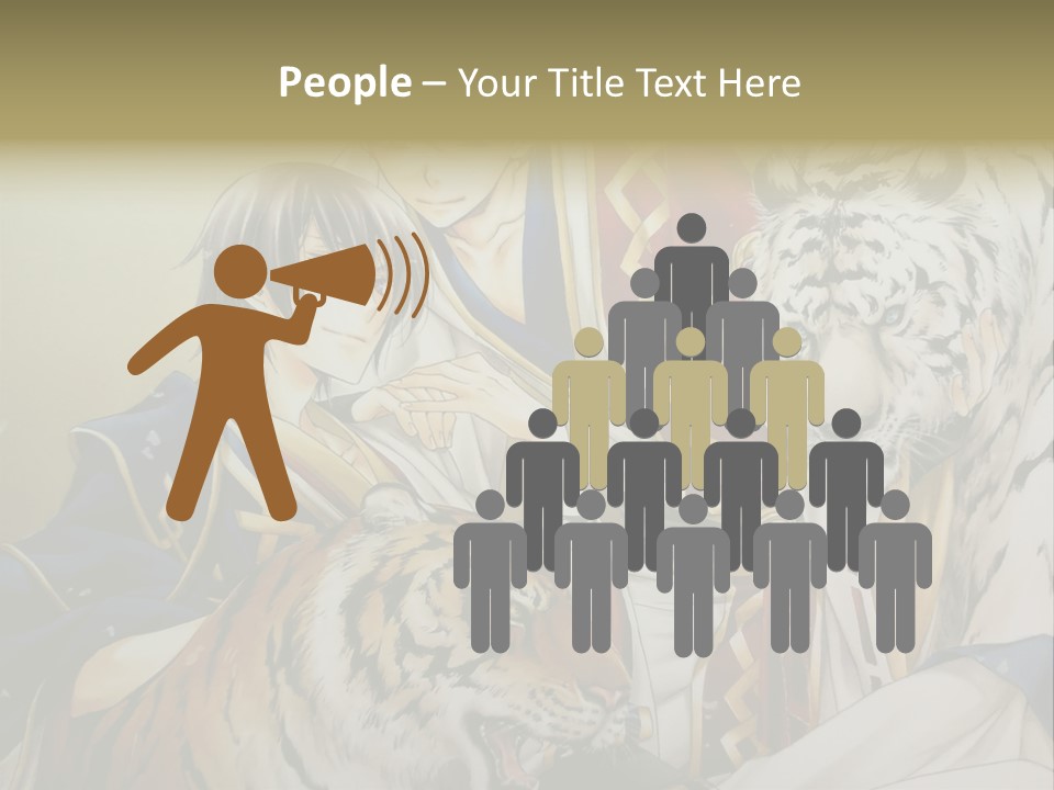 A Picture Of Two Tigers And A Man PowerPoint Template
