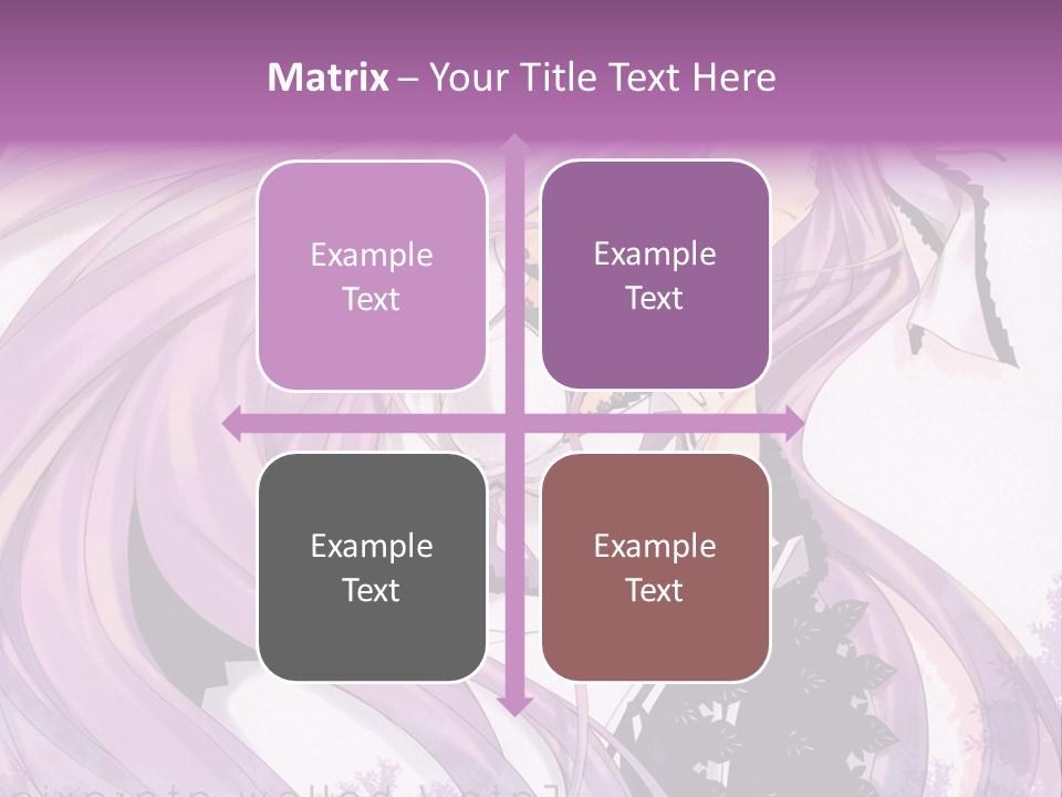 A Woman With Long Purple Hair Holding A Cell Phone PowerPoint Template