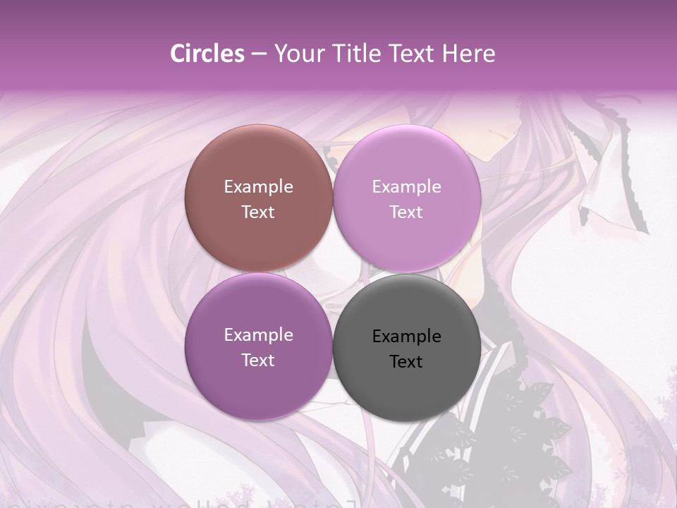 A Woman With Long Purple Hair Holding A Cell Phone PowerPoint Template