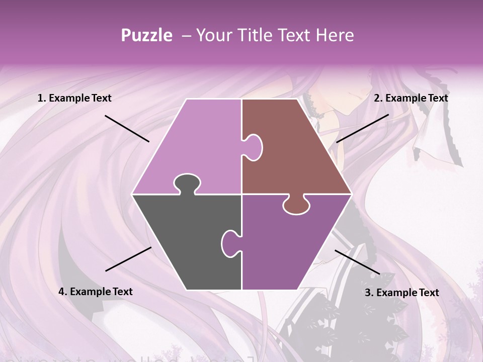 A Woman With Long Purple Hair Holding A Cell Phone PowerPoint Template