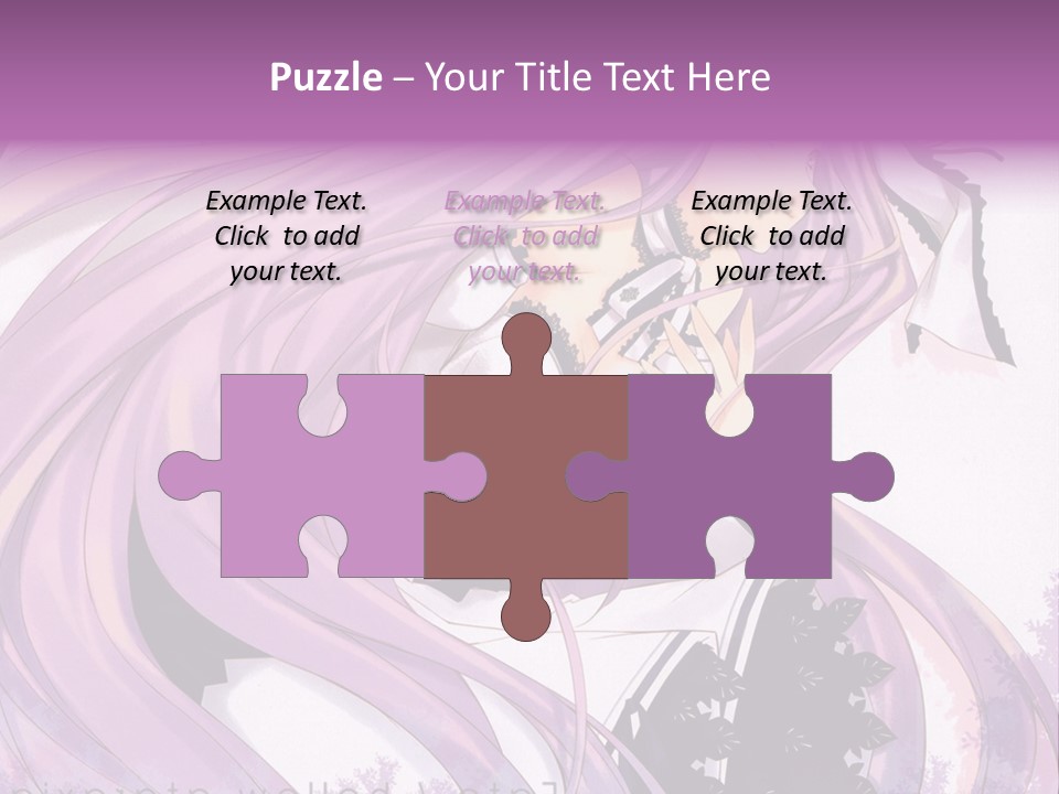 A Woman With Long Purple Hair Holding A Cell Phone PowerPoint Template