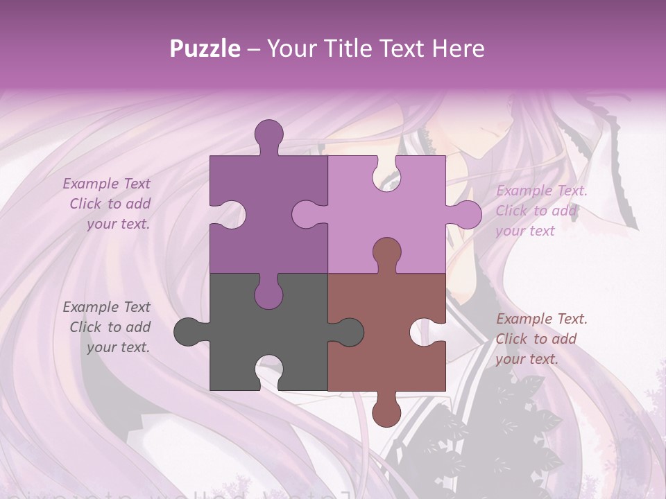 A Woman With Long Purple Hair Holding A Cell Phone PowerPoint Template