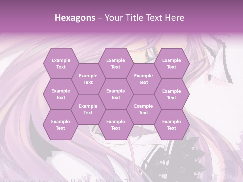 A Woman With Long Purple Hair Holding A Cell Phone PowerPoint Template