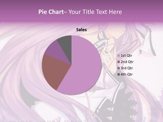 A Woman With Long Purple Hair Holding A Cell Phone PowerPoint Template