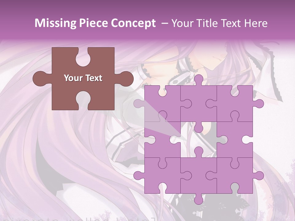 A Woman With Long Purple Hair Holding A Cell Phone PowerPoint Template