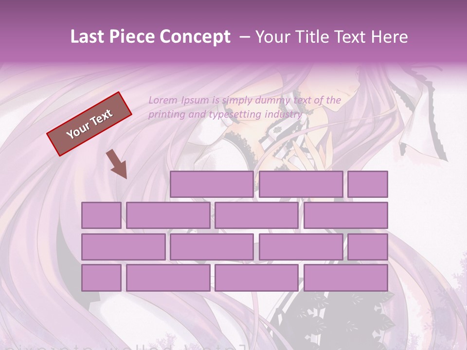 A Woman With Long Purple Hair Holding A Cell Phone PowerPoint Template