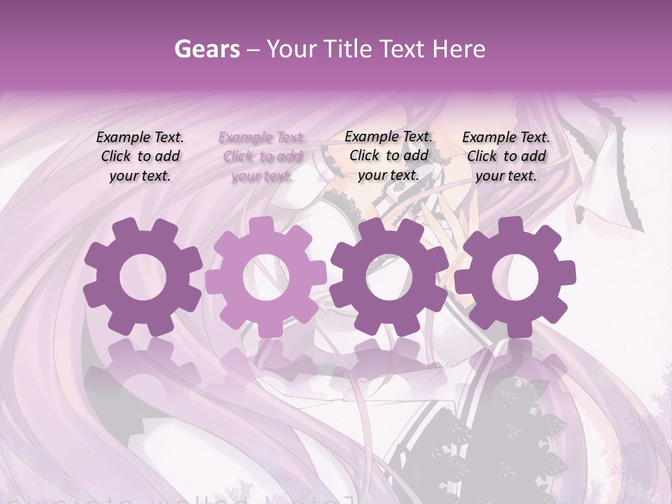 A Woman With Long Purple Hair Holding A Cell Phone PowerPoint Template