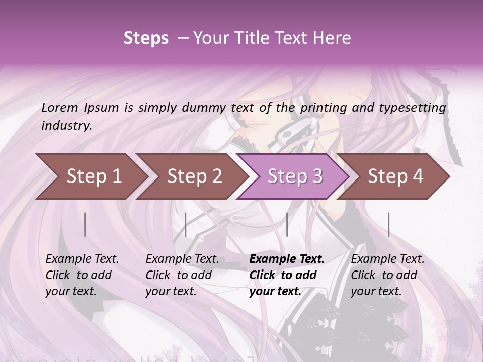 A Woman With Long Purple Hair Holding A Cell Phone PowerPoint Template