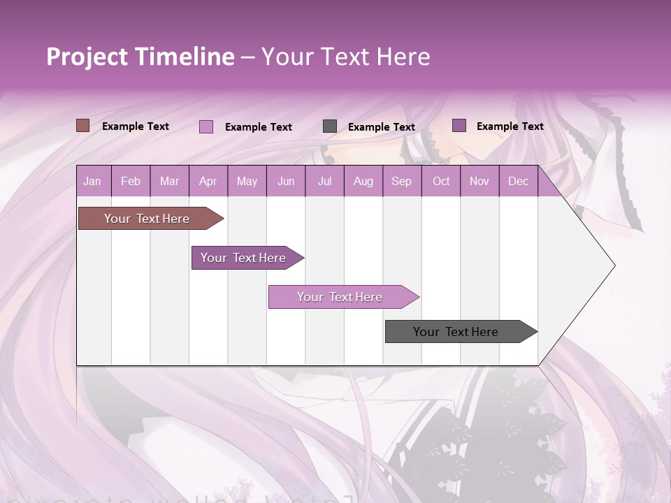 A Woman With Long Purple Hair Holding A Cell Phone PowerPoint Template