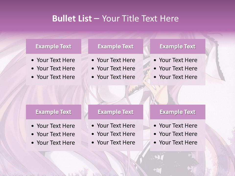 A Woman With Long Purple Hair Holding A Cell Phone PowerPoint Template