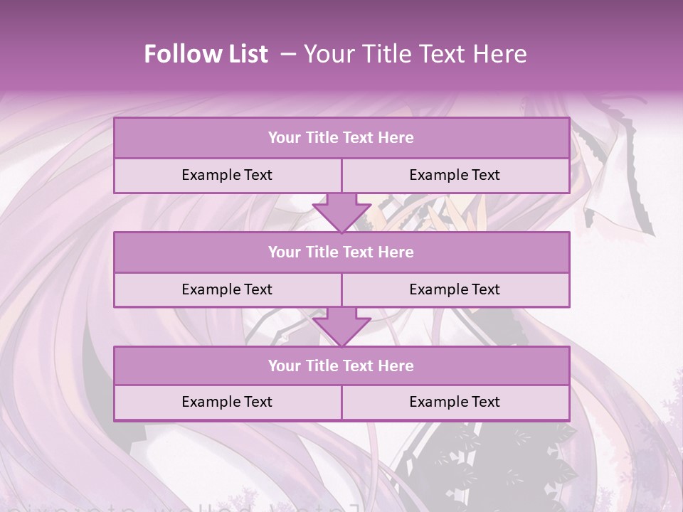 A Woman With Long Purple Hair Holding A Cell Phone PowerPoint Template