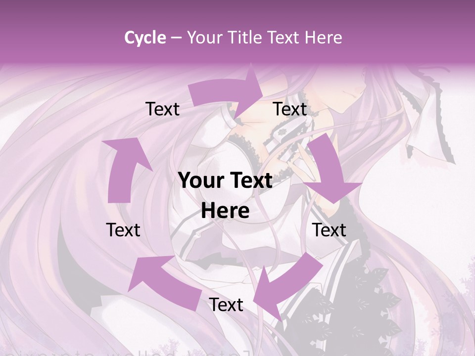 A Woman With Long Purple Hair Holding A Cell Phone PowerPoint Template