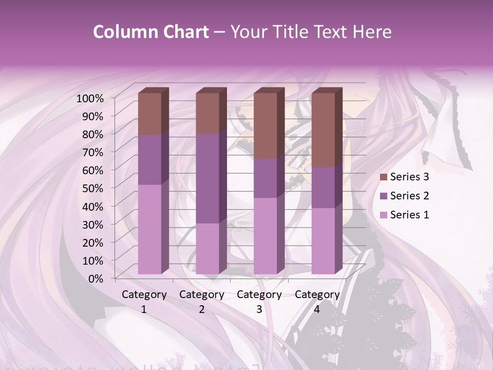 A Woman With Long Purple Hair Holding A Cell Phone PowerPoint Template