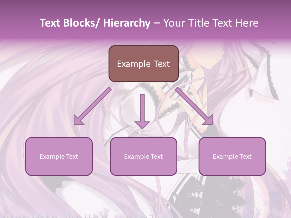 A Woman With Long Purple Hair Holding A Cell Phone PowerPoint Template