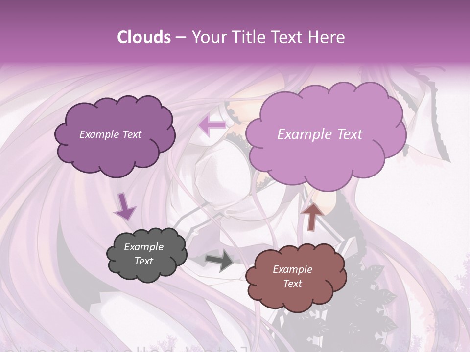 A Woman With Long Purple Hair Holding A Cell Phone PowerPoint Template