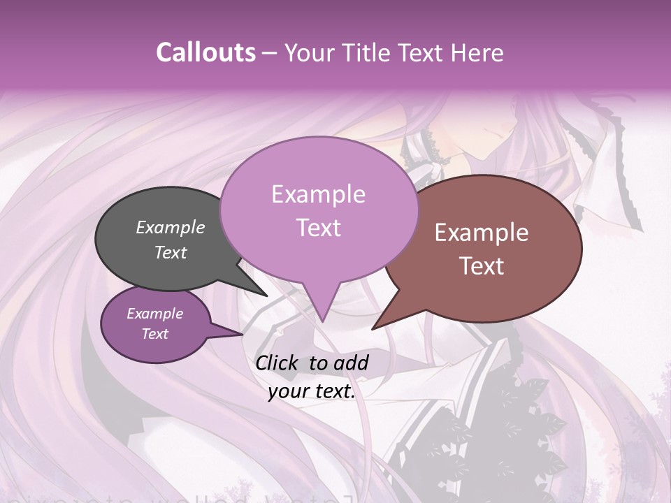 A Woman With Long Purple Hair Holding A Cell Phone PowerPoint Template