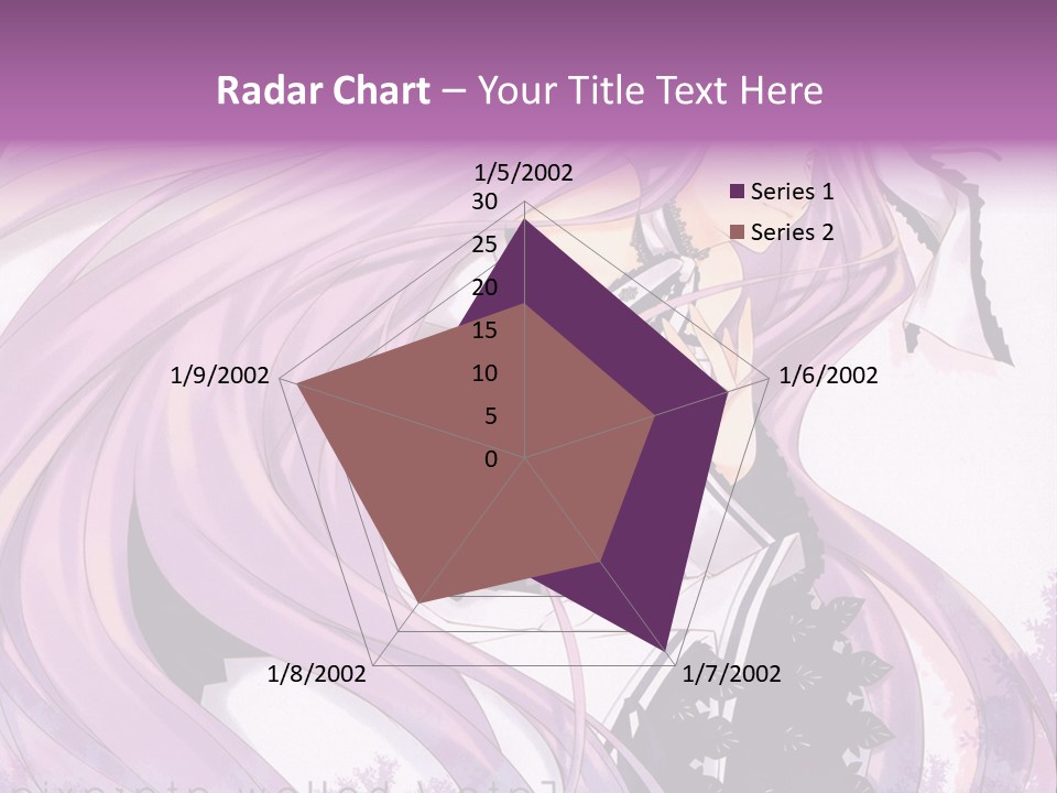 A Woman With Long Purple Hair Holding A Cell Phone PowerPoint Template