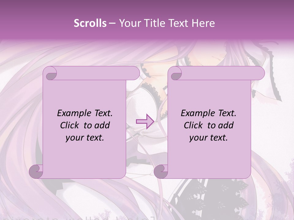 A Woman With Long Purple Hair Holding A Cell Phone PowerPoint Template