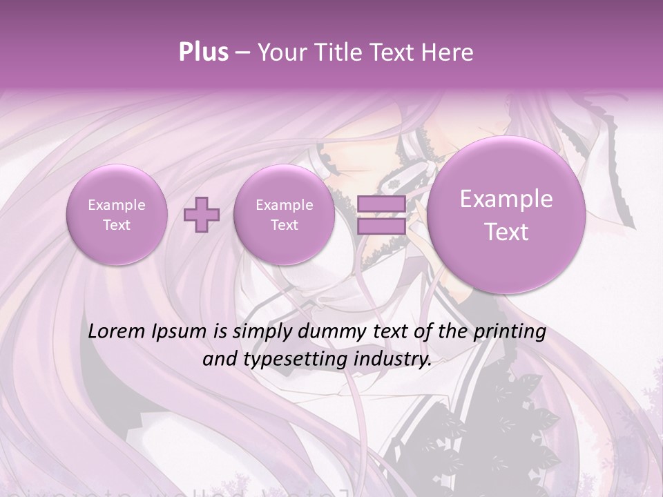 A Woman With Long Purple Hair Holding A Cell Phone PowerPoint Template