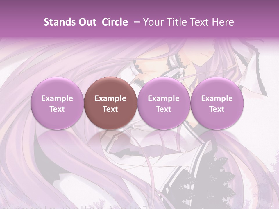 A Woman With Long Purple Hair Holding A Cell Phone PowerPoint Template