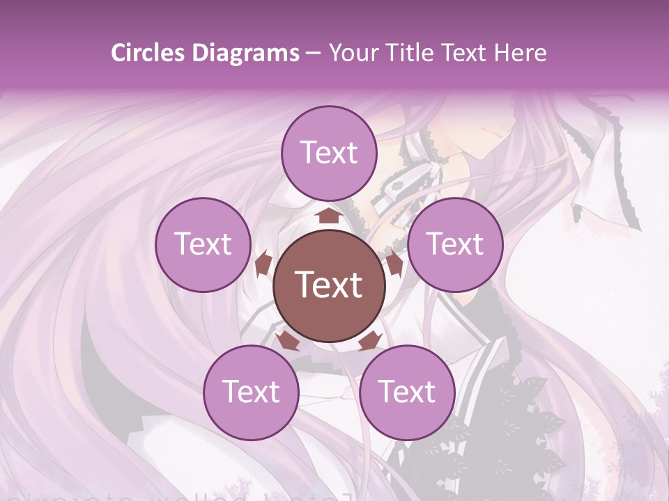 A Woman With Long Purple Hair Holding A Cell Phone PowerPoint Template